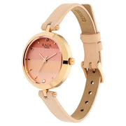 Titan 2606WL02 Pink Dial Leather Strap Watch for Women