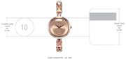 Titan 2606WM01 Raga Viva quartz watch with round rose gold dial and jewellery clasp