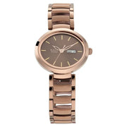 Titan 2620QM01 Raga Viva Brown Dial Quartz Analog Watch with Day and Date Two-Tone Metal Strap for Women 30mm