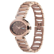 Titan 2620QM01 Brown Dial Two-Tone Metal Strap Watch for Women