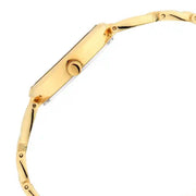 Titan 2642YM01 women's watch with golden round dial, matching metal strap and jewellery clasp