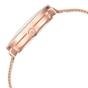 Titan 2651WM02 women's watch with silver round dial and rose gold stainless steel strap