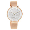 Titan 2651WM02 Svelte silver dial quartz multifunction analog watch with rose gold stainless steel strap for women 35mm