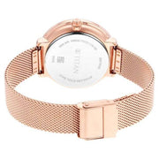 Titan 2651WM02 Workwear quartz watch with silver dial, rose gold metal bracelet and round case