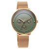 Titan 2651WM05 Neo green dial quartz multifunction watch with rose gold stainless steel strap for women 35mm