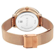Titan 2651WM05 quartz multifunction watch with green dial, stone indices and three-piece sliding clasp