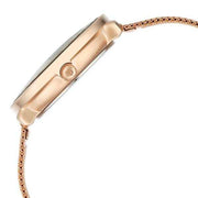 Titan 2651WM05 women's multifunction watch with green round dial and rose gold stainless steel bracelet