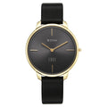 Titan 2654QL01 Edge Velora Black Dial Quartz Analog Two-Tone Leather Strap Watch for Women 34.5mm