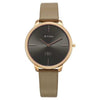 Titan 2654WL01 Edge black dial quartz analog watch with black leather strap for women 35mm