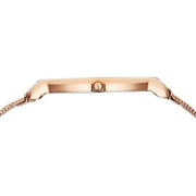 Titan 2654WM01 Edge quartz watch with white dial, sapphire glass, 3.9mm slim case and rose gold strap