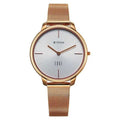 Titan 2654WM01 Edge White Dial Quartz Analog Watch with Rose Gold Stainless Steel Strap for Women 35mm
