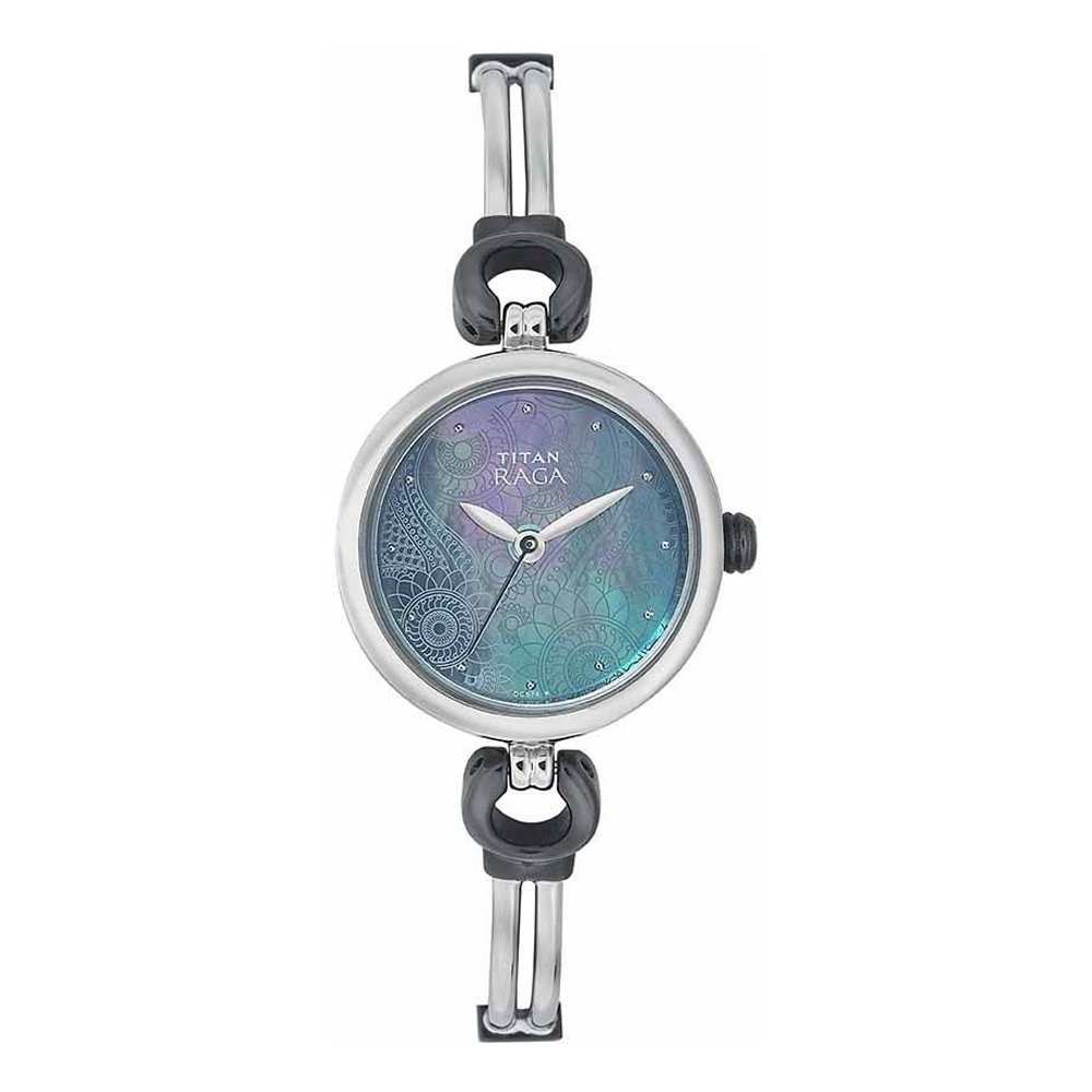 Titan 311KM01 Raga Mother of Pearl Dial Quartz Analog Watch with Metal Strap for Women 25mm