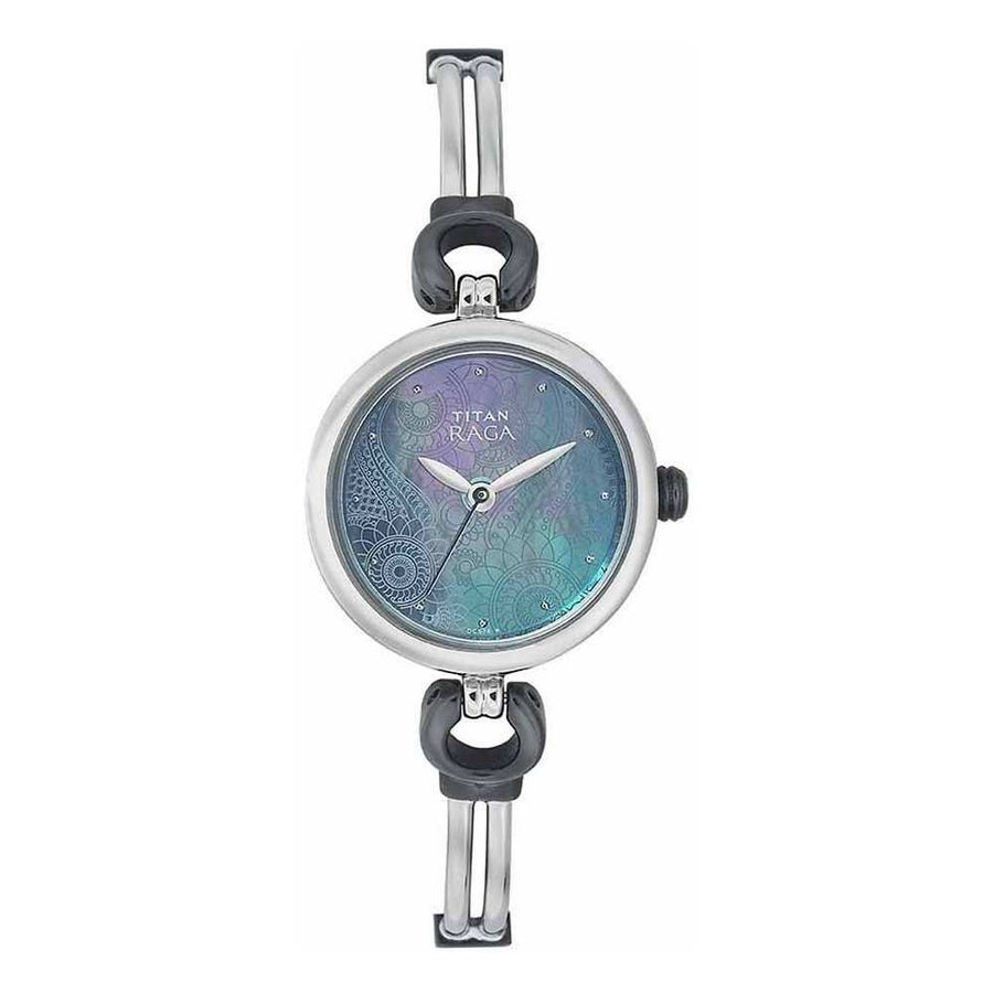 Titan 311KM01 Raga Mother of Pearl Dial Quartz Analog Watch with Metal Strap for Women 25mm