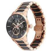 Titan 90174KD03 automatic skeletal watch with 22-jewel 7A20-S movement, black dial and butterfly clasp