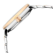Titan 90222KM01 men's automatic watch with silver skeletal dial and silver and rose gold stainless steel bracelet