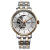 Titan 90222KM01 Yin Yang skeletal automatic silver dial watch with silver and rose gold stainless steel strap for men 42mm
