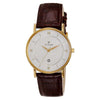 Titan 9162YL01 Classique White Dial Quartz Analog Watch with Date Brown Leather Strap for Men 36.15mm