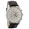 Titan 9322SL02 Classic Silver Dial Quartz Chronograph Black Leather Strap Watch for Men 45.5mm