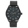 Titan 9483NL02 grey dial quartz analog watch with black leather strap for men 45mm