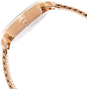 Titan 95013WM01 round quartz multifunction watch with rose gold dial, studded markers and sliding clasp