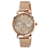 Titan 95013WM01 rose gold dial quartz multifunction watch with rose gold stainless steel strap for women 34mm