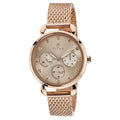Titan 95013WM01 Rose Gold Dial Quartz Multifunction Watch with Rose Gold Stainless Steel Strap for Women 34mm