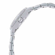 Titan 95024SM01 women's watch with silver round dial, sunray pattern and silver stainless steel strap
