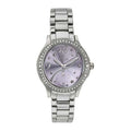 Titan 95024SM02 Purple Dial Quartz Analog Watch with Silver Stainless Steel Strap for Women 30mm