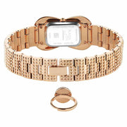Titan 95340WM01F 24mm quartz women's watch with pink mother of pearl dial and rose gold strap