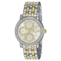 Titan 9743BM01 Silver Dial Quartz Analog Watch with Two-Tone Metal Strap for Women 34mm