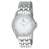 Titan 9798SM02 white dial quartz analog watch with silver metal strap for women 32mm