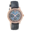 Titan 9956WL03 mother of pearl dial quartz analog watch with black leather strap for women 38mm