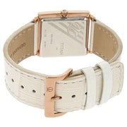 Titan 9961WL01 square quartz watch with stone-studded case, Roman numerals and date display