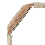 Titan 9961WL01 women's watch with white leather strap, gold-tone case and mother of pearl dial
