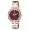 Titan 9967WM02 Raga Red Dial Quartz Analog Rose Gold Stainless Steel Watch for Women 38mm