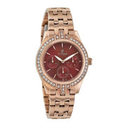Titan 9968WM01J Multifunction Maroon Dial Quartz Rose Gold Stainless Steel Watch for Women 36mm