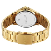 titan watch for men gold stainless steel back
