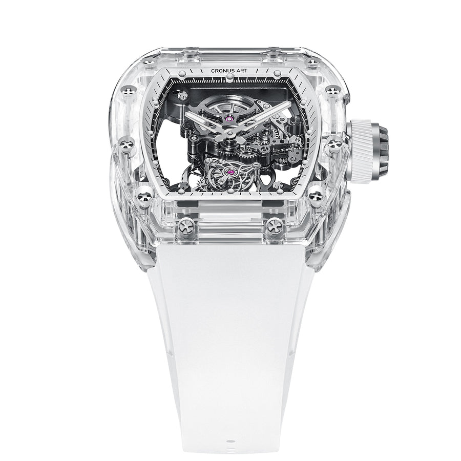 CM08-027 Men's Crystal Case Tourbillon Watch 42mm