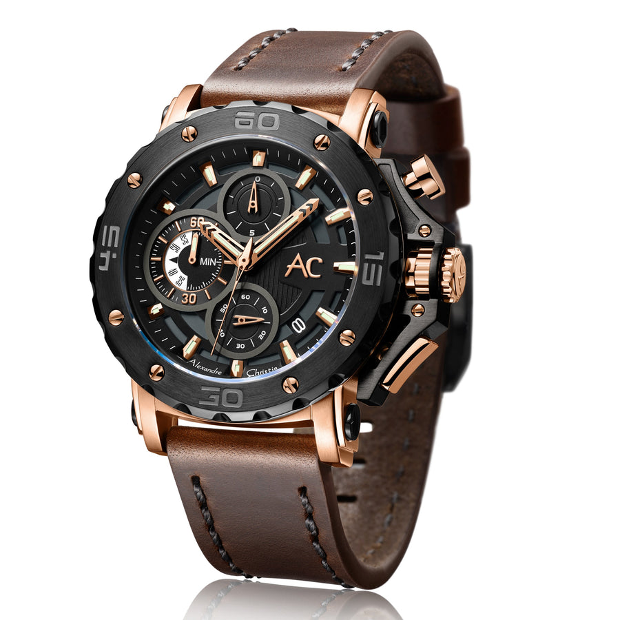 Alexandre Christie 9205MCLBRBA Men's Chronograph Quartz Watch 47mm
