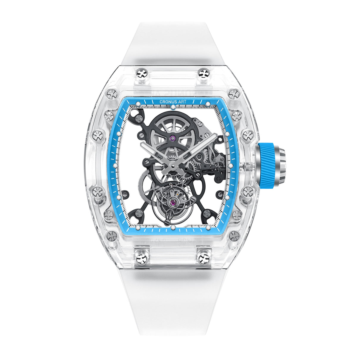 CM08-026 Men's Crystal Case Tourbillon Watch 42mm