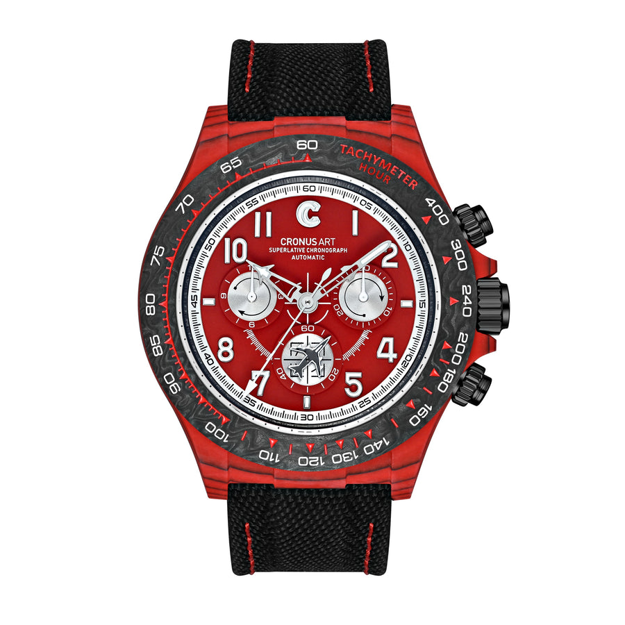 Cronus Art CM016-058 Chrono Racing Carbon Series Aerospace Force Automatic WatchFor Men 42mm