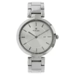 Titan 2480SM07 Classic Analog Workwear Watch for Women- Silver Colorway