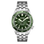 AUDAZ 3050-04 Barracuda Automatic Watch For Men - Silver with Green Sunray Dial